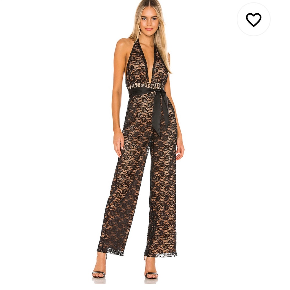 NWT Majorelle Salinas Jumpsuit Black Lace Revolve